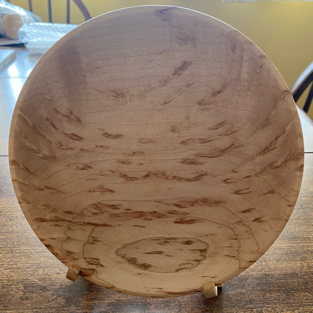 Handmade wood bowl with stand